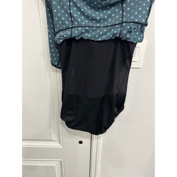 Robby Len Womens Polka Dot Swim Dress Black Teal Size 12 Beach Vacation - Picture 8 of 13